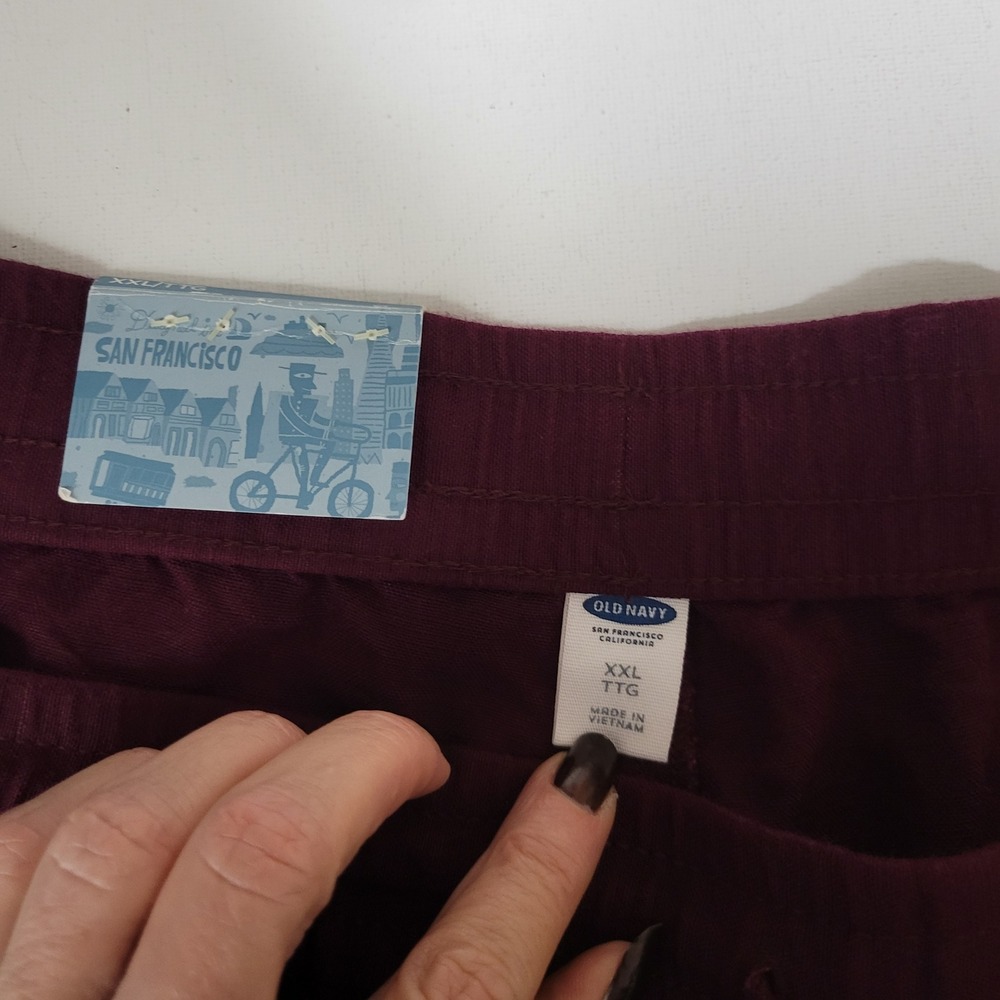 NEW Old Navy Linen Blend High Rise Jogger Womens XXL Relaxed Travel Boho Cottage - Picture 7 of 10